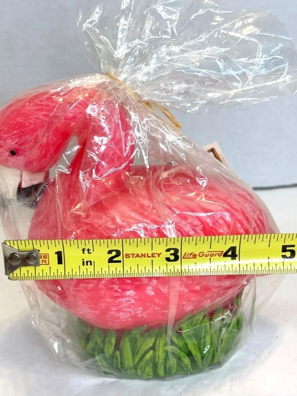 VTG Pink Flamingo Bird Candle Tropical Florida Palm Island Home Décor Wax NWT